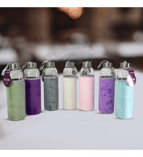 Peluş Kılıflı Cam Matara 750 Ml - Resim 7