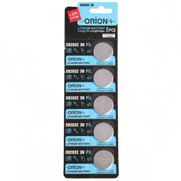 Orion CR2032 3V Lityum Pil 5li Paket ürün görseli 1