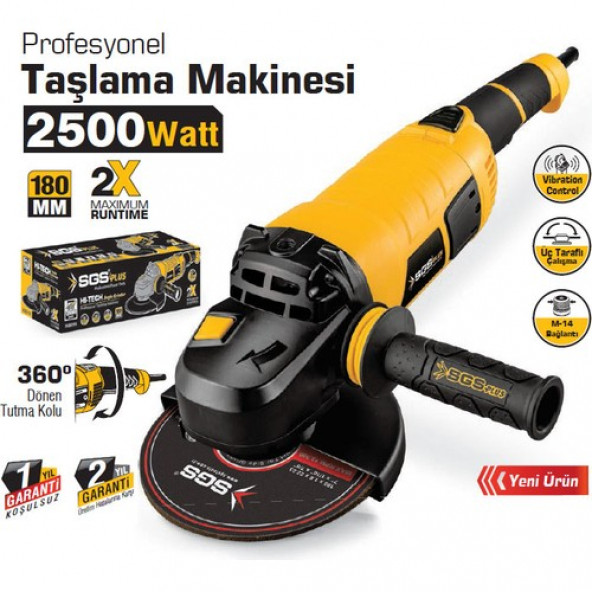 SGS5116 AVUÇ TAŞLAMA MAKİNESİ 2500 WATT 180MM ürün görseli 1