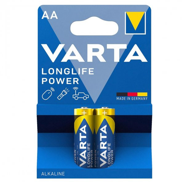 Varta 4906 Longlife Power Alkalin AA Kalem Pil 2li Paket ürün görseli 1