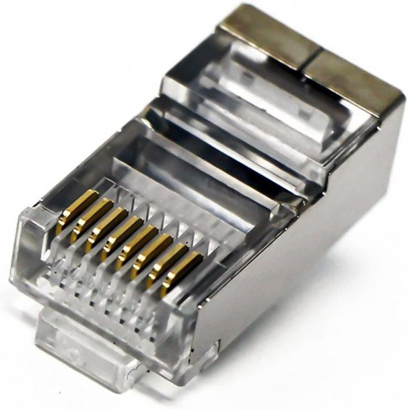 Cat. 5 RJ45 Topraklı Konnektör - 100 Adet ürün görseli 1