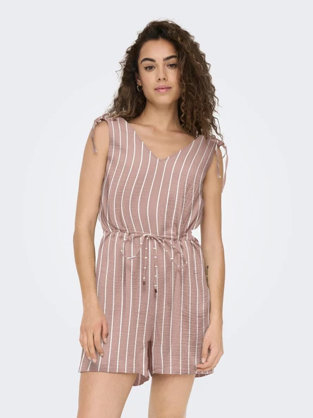 ONLY Bayan Keten Şort Tulum 15293512 ürün görseli 1