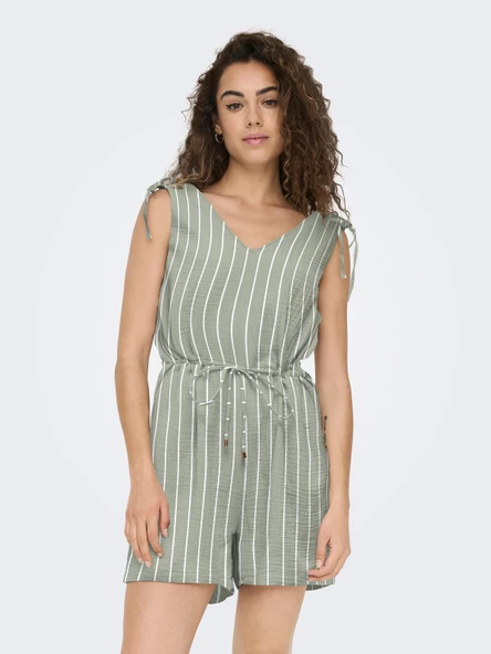 ONLY Bayan Keten Şort Tulum 15293512 ürün görseli 1