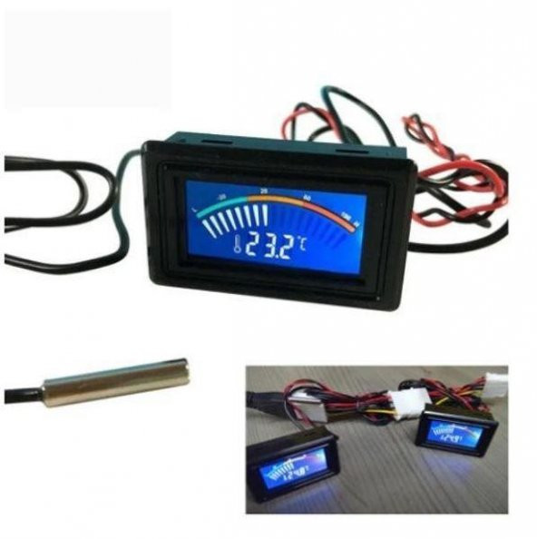 Termometre Dc 5-25v Sıcaklık Ölçüm Cihazı Panel Tip -50 °C 110 °C 1 Metre Prob RC-10050 Roboclass ürün görseli 1
