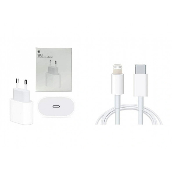 Apple Uyumlu 20 W Type-C Güç Adaptörü + Apple Uyumlu Type-C - Lightning Kablosu (1 m) ürün görseli 1