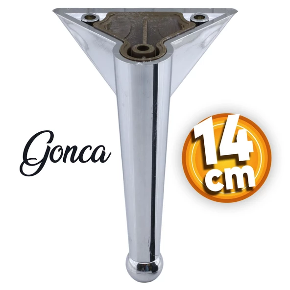 Gonca Lüks Mobilya Kanepe Sehpa Tv Ünitesi Koltuk Ayağı 14 Cm Krom Renk Baza Ayakları ürün görseli 1