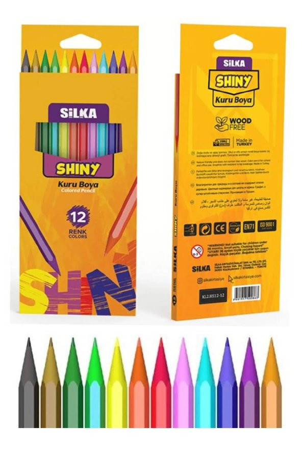12li Kuru Boya 1 Paket Shiny 12 Renk Tam Boy Kuruboya Karton Kutu 100 Yerli Üretim ürün görseli 1