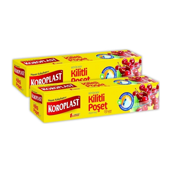 Koroplast Kilitli Poşet Büyük Boy 10 lu 26 X 28 cm x 2 Adet ürün görseli 1
