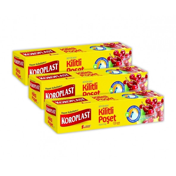 Koroplast Kilitli Poşet Büyük Boy 10 lu 26 X 28 cm x 3 Adet ürün görseli 1
