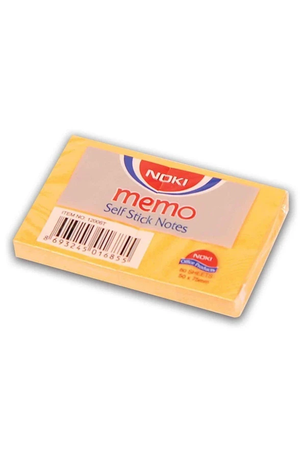 Noki Yapışkanlı Not Kağıdı 51 MM x 75 MM Turuncu Postit (12 Li Paket) ürün görseli 1