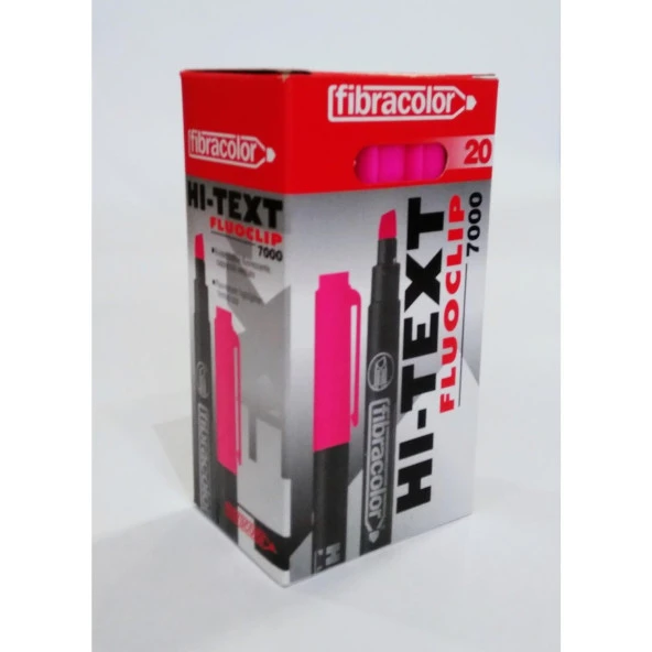 Hi-Text Fosforlu Kalem Pembe Kalem Tipi Fosforlu Kalem (20 Li Paket) ürün görseli 1
