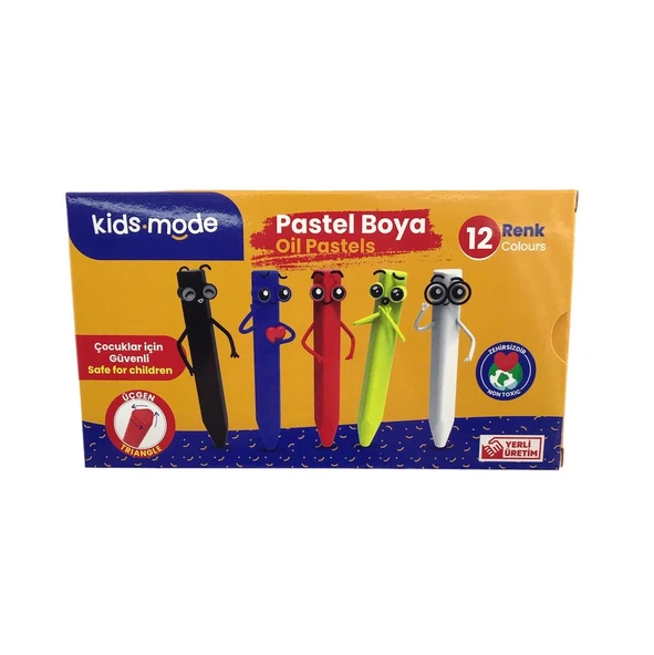 Kids Mode Üçgen Pastel Boya 12'Li ürün görseli 1