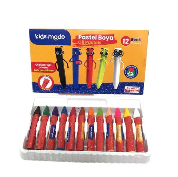Kids Mode Üçgen Pastel Boya 12'Li - Resim 3