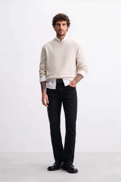 Erkek Regular Fit Jean Pantolon Siyah ürün görseli 1