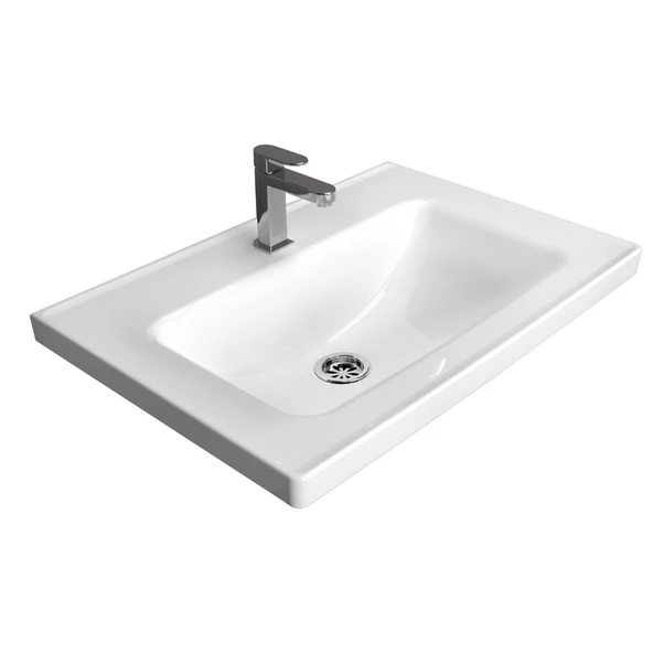 Turavit Safir Etajer Uyumlu Beyaz Lavabo 65x45 Cm S0301 ürün görseli 1