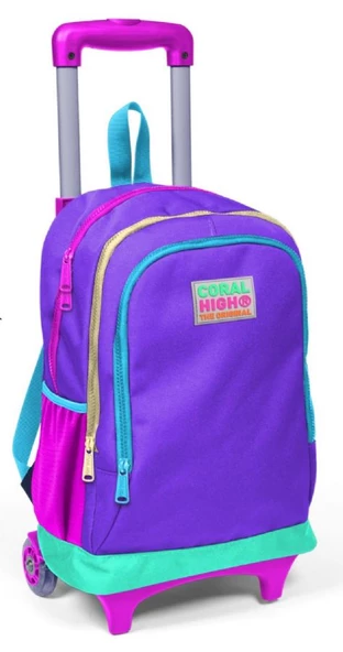Coral High Işıklı Tekerlekli Çekçek Okul ve Seyahat Çantası Kız Çocuk Mor ürün görseli 1