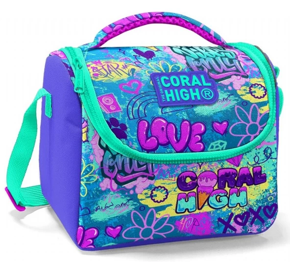 Coral High Kız Çocuk Lavanta Grafiti Okul Beslenme Çantası - Thermo Yalıtımlı ürün görseli 1