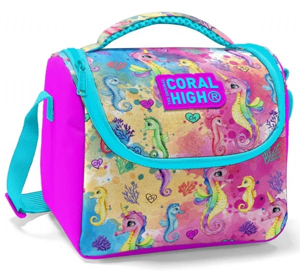 Coral High Kız Çocuk Pembe Denizatı Okul Beslenme Çantası - Thermo Yalıtımlı ürün görseli 1