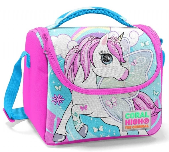 Coral High Pembe Mavi Pegasus Okul Beslenme Çantası ürün görseli 1