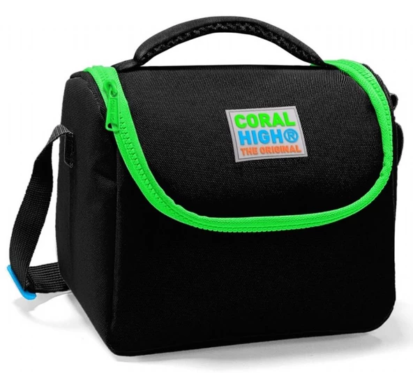 Coral High Siyah Yeşil Kız ve Erkek Çocuk Yalıtımlı Beslenme Çantası ürün görseli 1