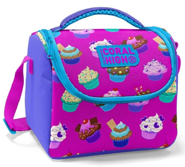 Coral High Kız Çocuk Lavanta Mor Cupcake Okul Beslenme Çantası - Isı Yalıtımlı ürün görseli 1