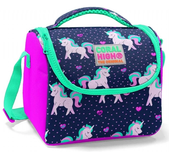 Coral High Kız Çocuk Mor Pembe Unicorn Okul Beslenme Çantası - Isı Yalıtımlı ürün görseli 1