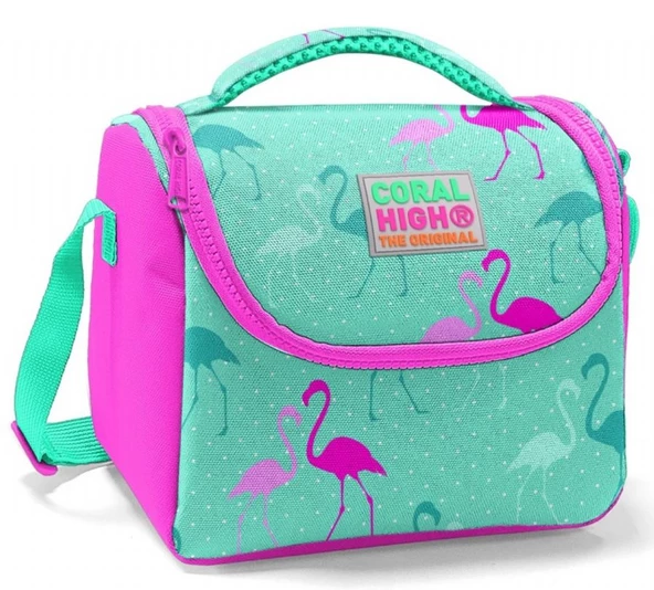 Coral High Kız Çocuk Su Yeşili Pembe Flamingo Okul Beslenme Çantası - Isı Yalıtımlı ürün görseli 1