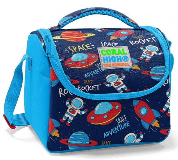 Coral High Lacivert Mavi Uzay Desenli Beslenme Çantası - Erkek Çocuk ürün görseli 1