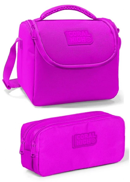 Coral High Pembe Kız Çocuk Beslenme Çantası Seti ürün görseli 1