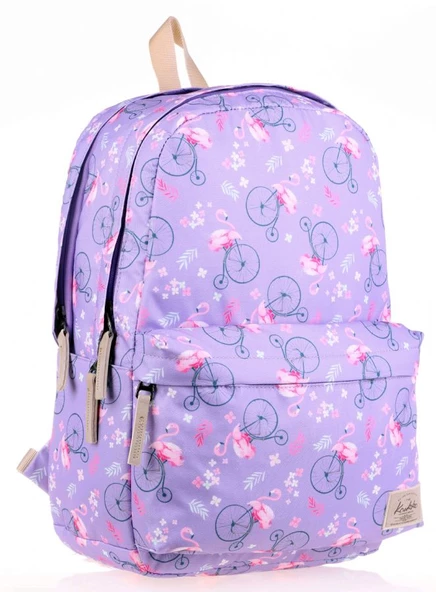 Kaukko Nature Lila Flamingo Kız Çocuk Okul ve Günlük Sırt Çantası ürün görseli 1