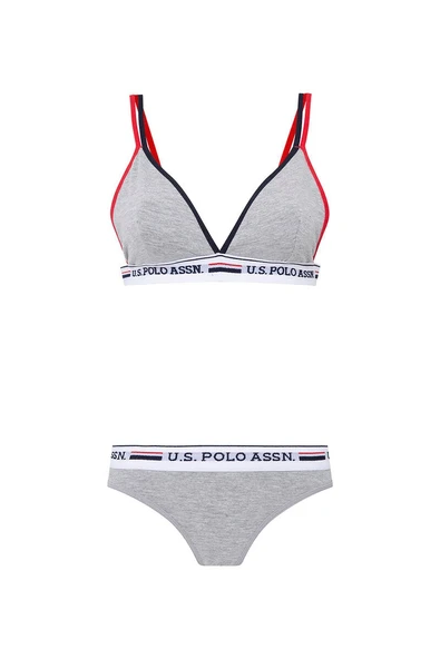 U.S. Polo Assn. Büstiyer Slip Takım Gri - Resim 2