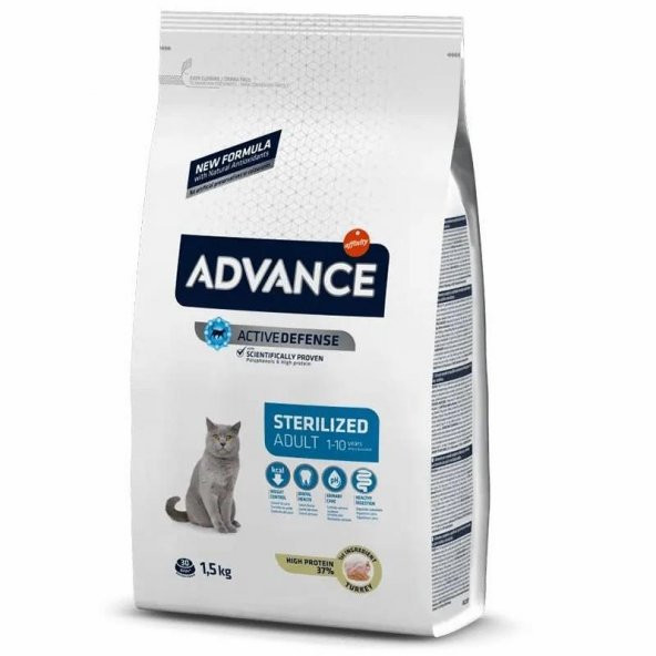 Advance Sterilised Hindi Etli Kısırlaştırılmış Yetişkin Kedi Maması 1.5 KG ürün görseli 1