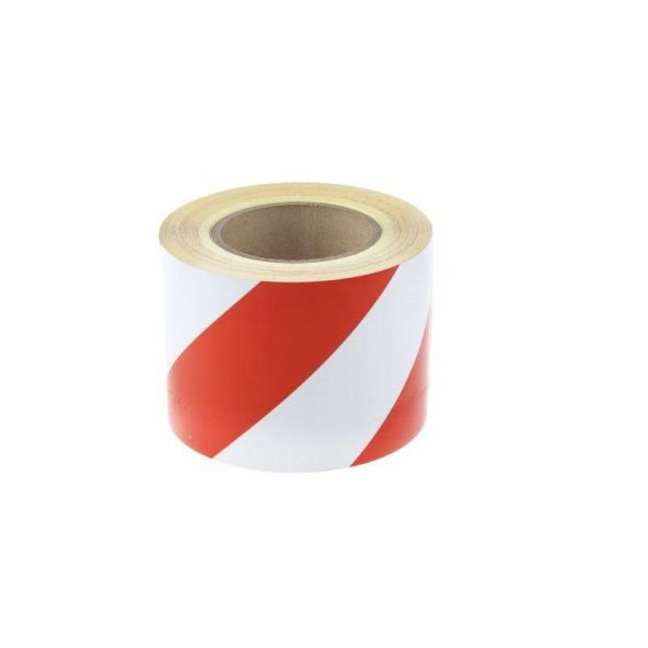 Fosforlu Bant Çapraz 9,2 cm x 5 Metre Kırmızı Beyaz ürün görseli 1