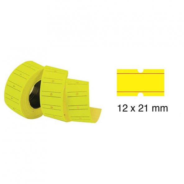 Tanex Fiyat Etiketi 12x21mm Çizgili Neon Sarı (1 Adet) ürün görseli 1