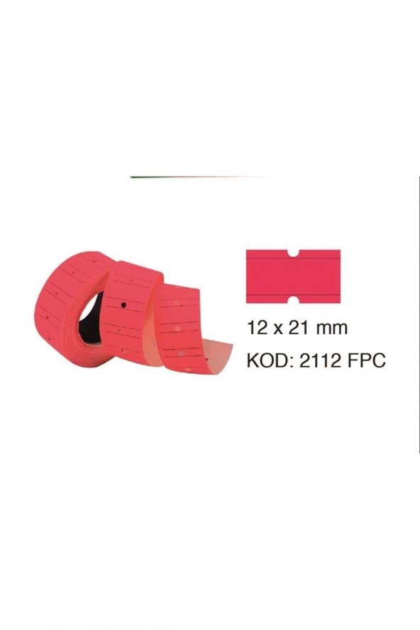 Tanex Fiyat Etiketi 12x21mm Çizgili Neon Pembe 6 Lı ürün görseli 1