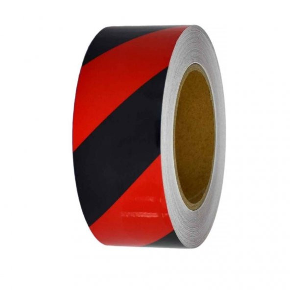 Fosforlu Bant Çapraz 9,2 cm x 5 Metre Kırmızı Siyah ürün görseli 1