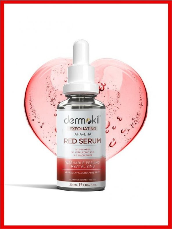 Dermokil Exfoliating Aha+Bha Red Nazik Peling Etkili Cilt Serumu  30 ml ürün görseli 1