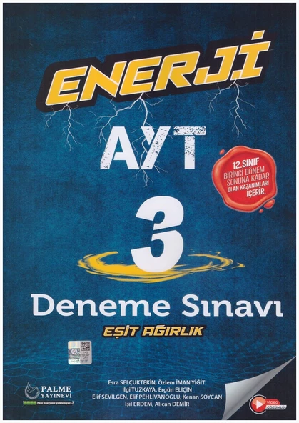 PALME AYT ENERJİ 3 EŞİT AĞIRLIK 1. DÖNEM DENEME SINAVI ürün görseli 1