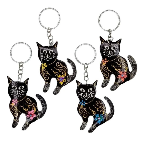 Hindistan Cevizi Kedi Anahtarlık Dörtlü Hediyelik Paket ürün görseli 1