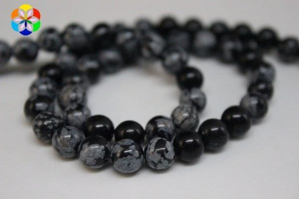 Kar Tanesi Obsidyen Taşı 6mm/adet ürün görseli 1