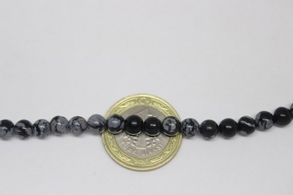 Kar Tanesi Obsidyen Taşı 6mm/adet - Resim 4