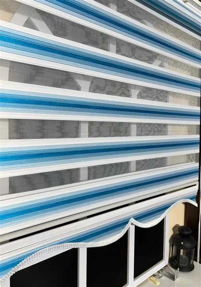 Zebra Stor Plise Renk Geçişli Turkuaz Mavi ST 051  Turkuaz 100 x 200 ürün görseli 1