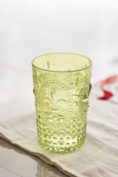 Akrilik Yeşil Tekli Kısa Bardak & Su Meşrubat Kahve Yanı Bardağı 400 ml ( Cam Değildir ) ürün görseli 1