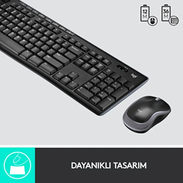 LOGITECH MK270 SİYAH KABLOSUZ Q KLAVYE SET - Resim 5