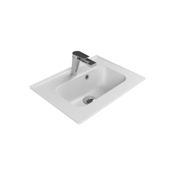 Turkuaz Cerastyle Blue Etajer Uyumlu Beyaz Lavabo 50x36 Cm 041900-u ürün görseli 1