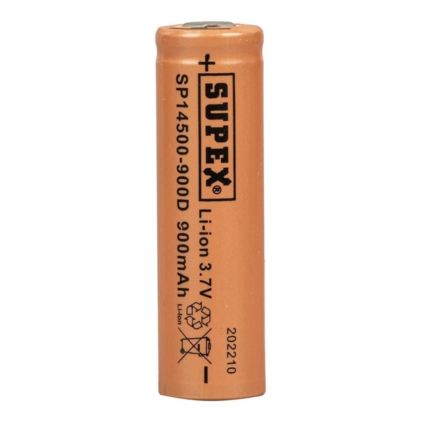 Ayt Supex 14500 900D Lityum İon 3.7 Volt 900 Mah Şarj Edilebilir Düz Kafa Başlıksız Pil ürün görseli 1