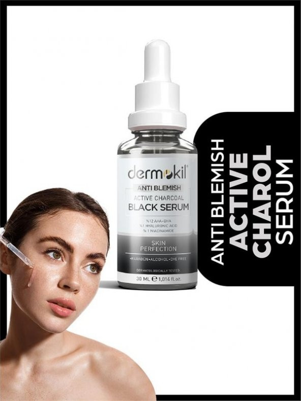Dermokil Antı Blemısh Active Charcoal Black Cilt Serumu 30 ml ürün görseli 1