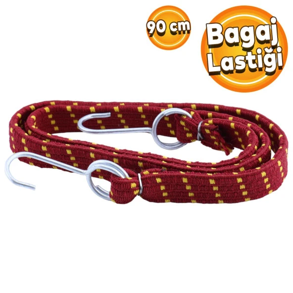 Geniş Kancalı Oto Araç Araba Bagaj Lastiği Bisiklet Sabitleme Yük Taşıma Lastik 20 mm x 90 cm ürün görseli 1