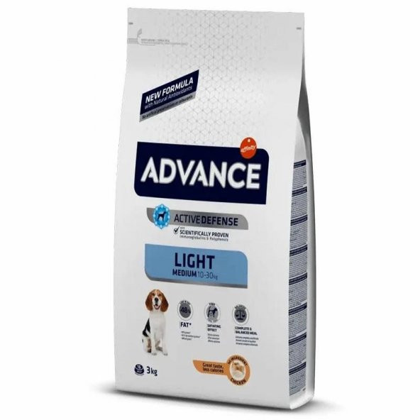 Advance Medium Light Tavuklu Orta Irk Yetişkin Diyet Köpek Maması 3 KG ürün görseli 1