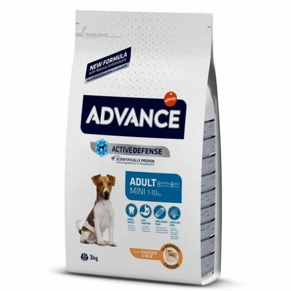 Advance Mini Adult Tavuklu ve Pirinçli Küçük Irk Yetişkin Köpek Maması 3 KG ürün görseli 1